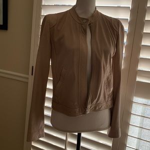 Beautiful and soft blush lamb skin leather jacket by Rebecca Taylor
